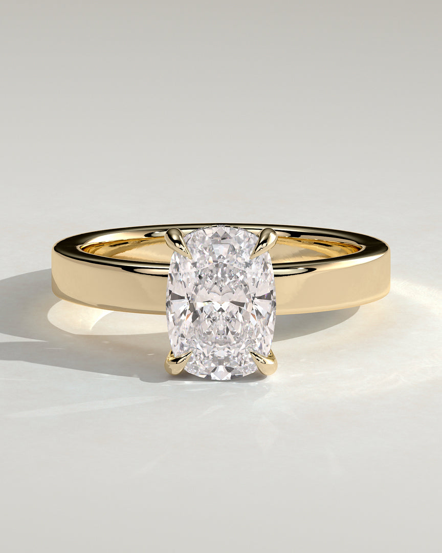 2 CT Oval Cut Cigar Engagement Ring - Moissanite Diamond