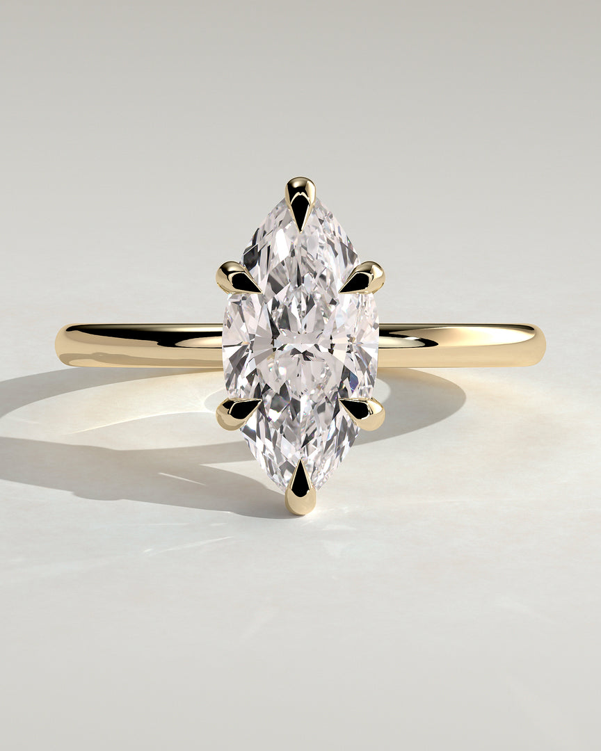 2 CT Marquise Cut Six Prong Engagement Ring - Moissanite Diamond