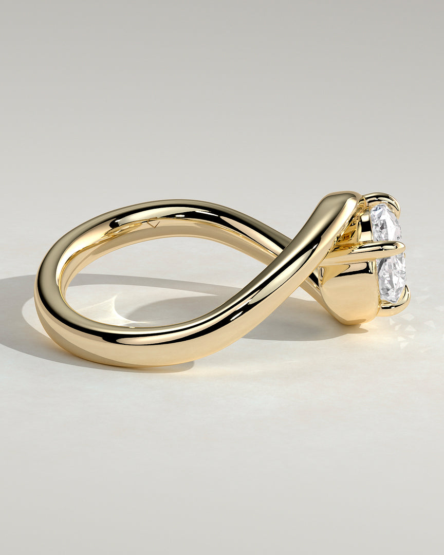 2 CT Elongated Cushion Cut Bypass Engagement Ring - Moissanite Diamond