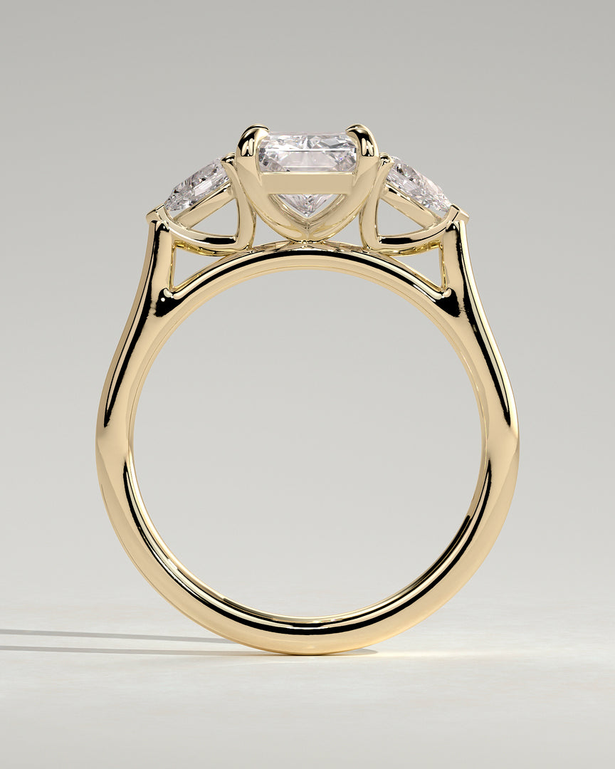 2 CT Radiant Cut Three Stone Engagement Ring - Moissanite Diamond