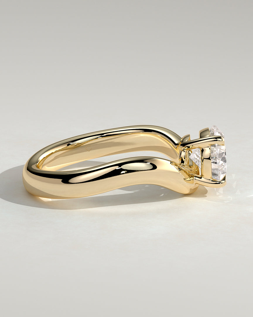 2 CT East-West Pear Cut Engagement Ring - Moissanite Diamond