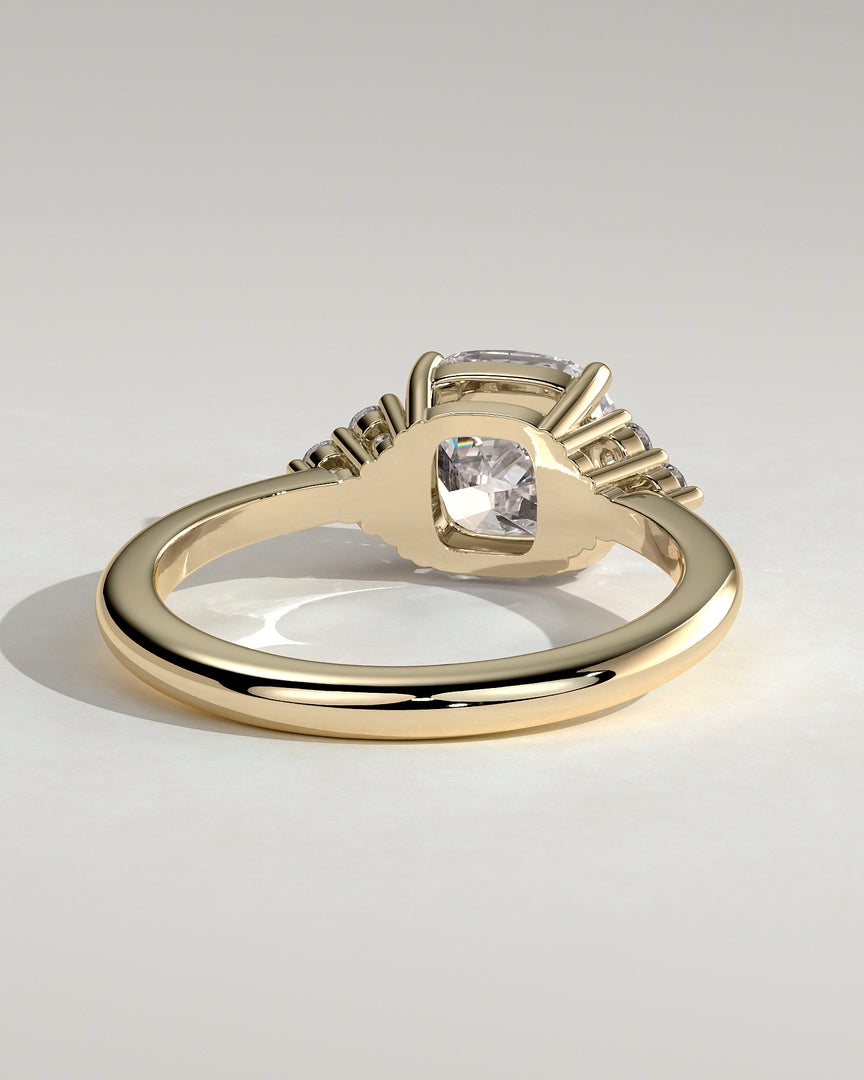 2 CT Cushion Cut Cluster Engagement Ring - Moissanite Diamond