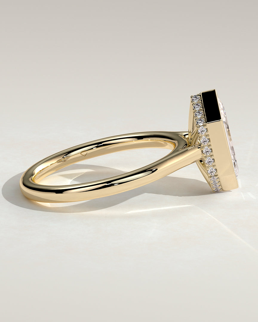 2 CT Hexagon Cut Bezel Engagement Ring - Moissanite Diamond