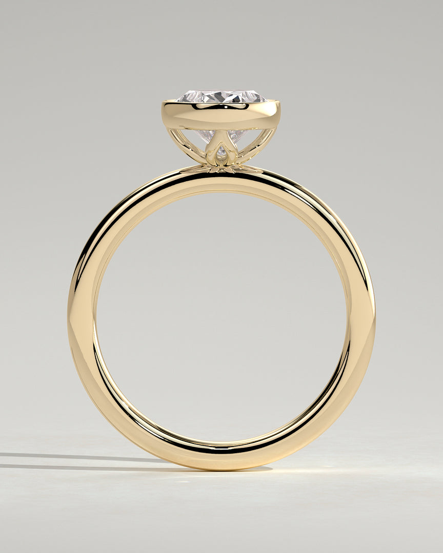 2 CT Oval Cut Bezel Engagement Ring - Moissanite Diamond