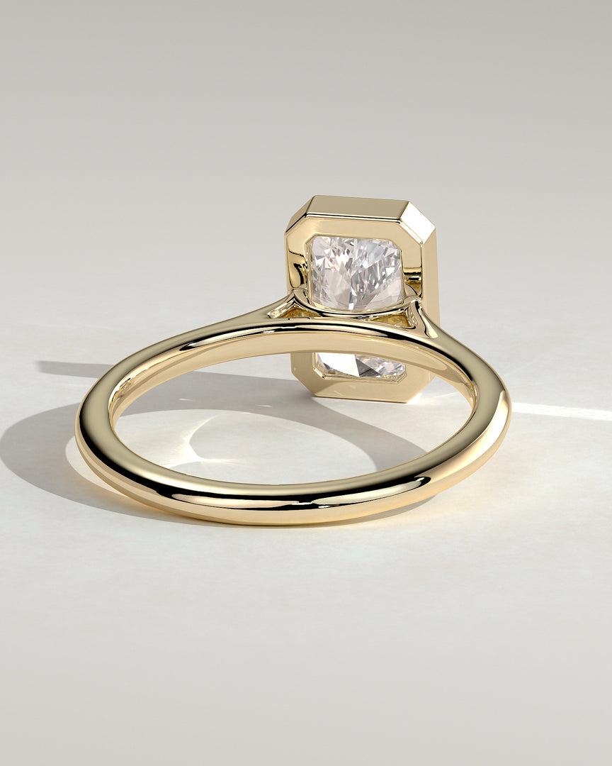 2 CT Radiant Cut Bezel Engagement Ring - Moissanite Diamond