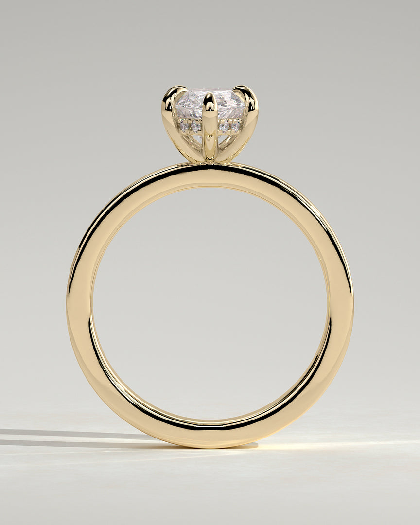 2 CT Marquise Cut Cigar Band Engagement Ring - Moissanite Diamond