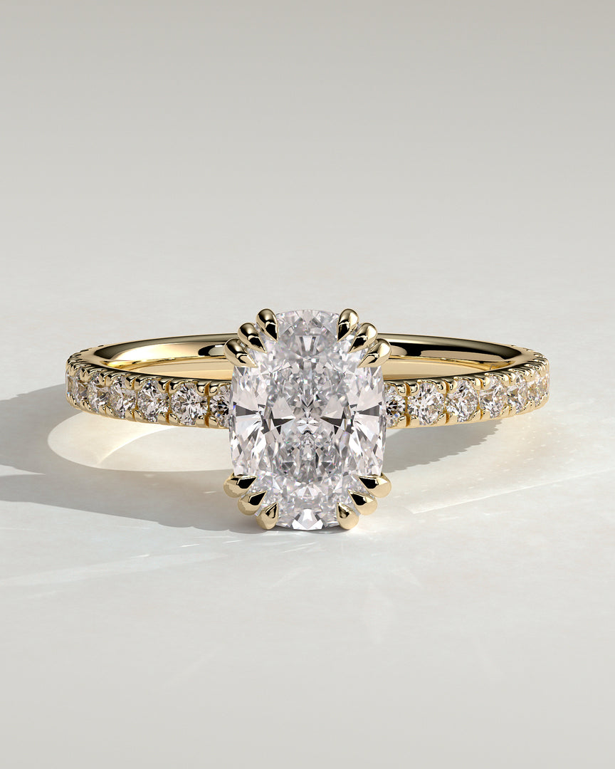 2 CT Oval Cut Pave Engagement Ring - Moissanite Diamond