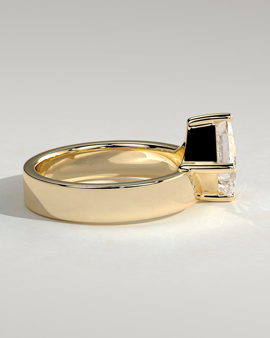 2 CT Princess Cut Cigar Engagement Ring - Moissanite Diamond