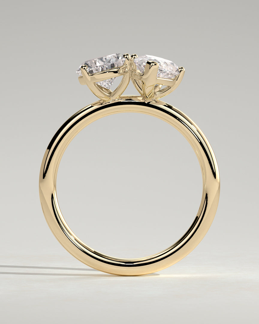 2 CT Marquise and Pear Cut Toi et Moi Engagement Ring - Moissanite Diamond