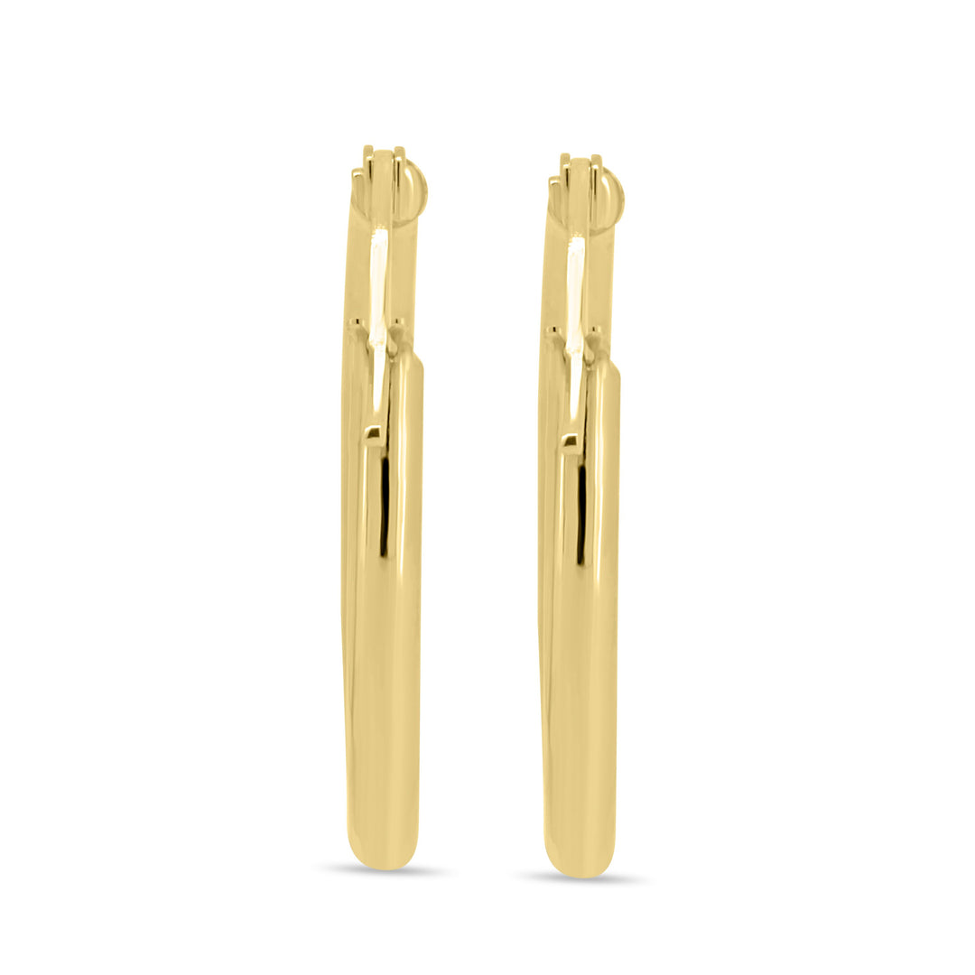 Gold Solitaire Hoops Earrings