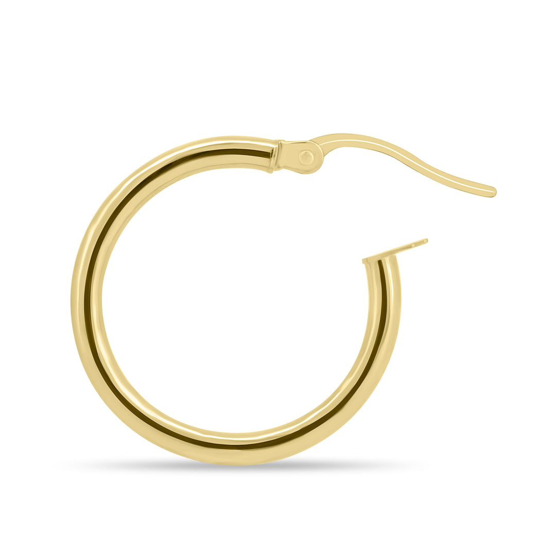 Gold Solitaire Hoops Earrings