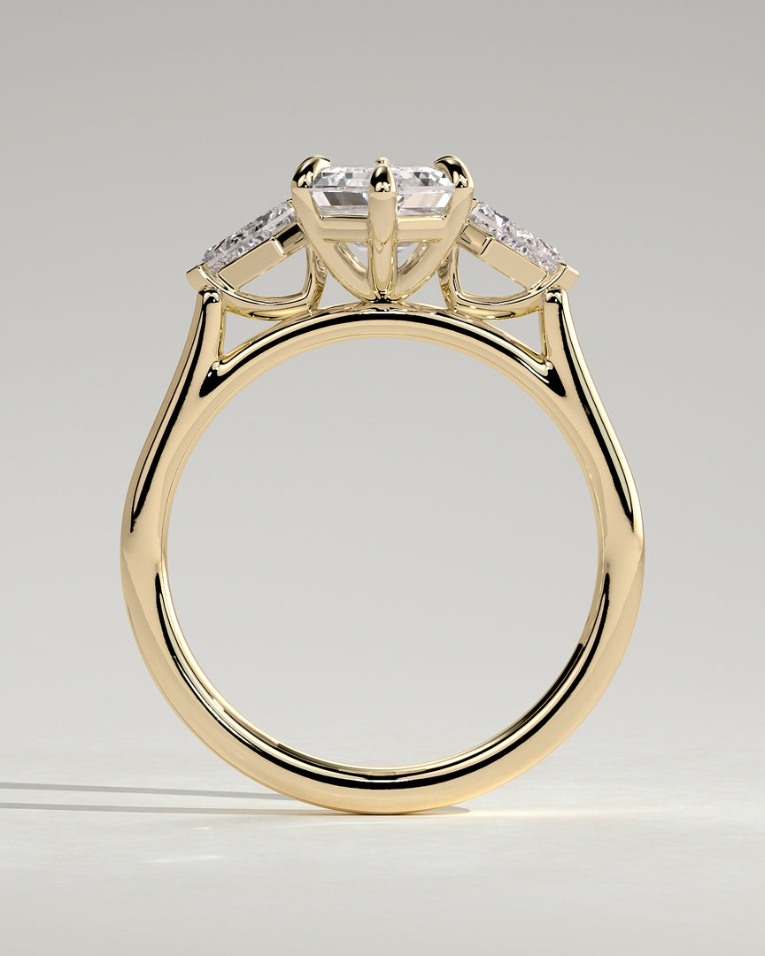 2 CT Hexagon Cut Three Stone Engagement Ring - Moissanite Diamond