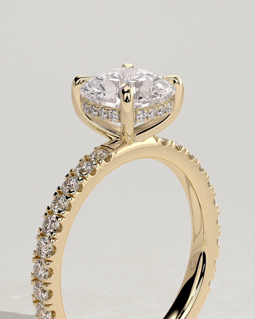2 CT Cushion Cut Pave Engagement Ring - Moissanite Diamond