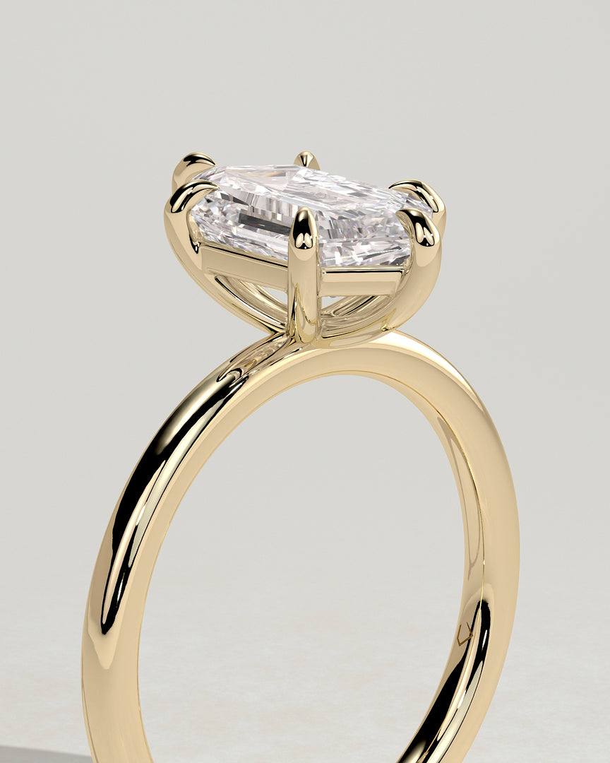 2 CT Elongated Hexagon Cut Six Prong Solitaire Engagement Ring - Moissanite Diamond