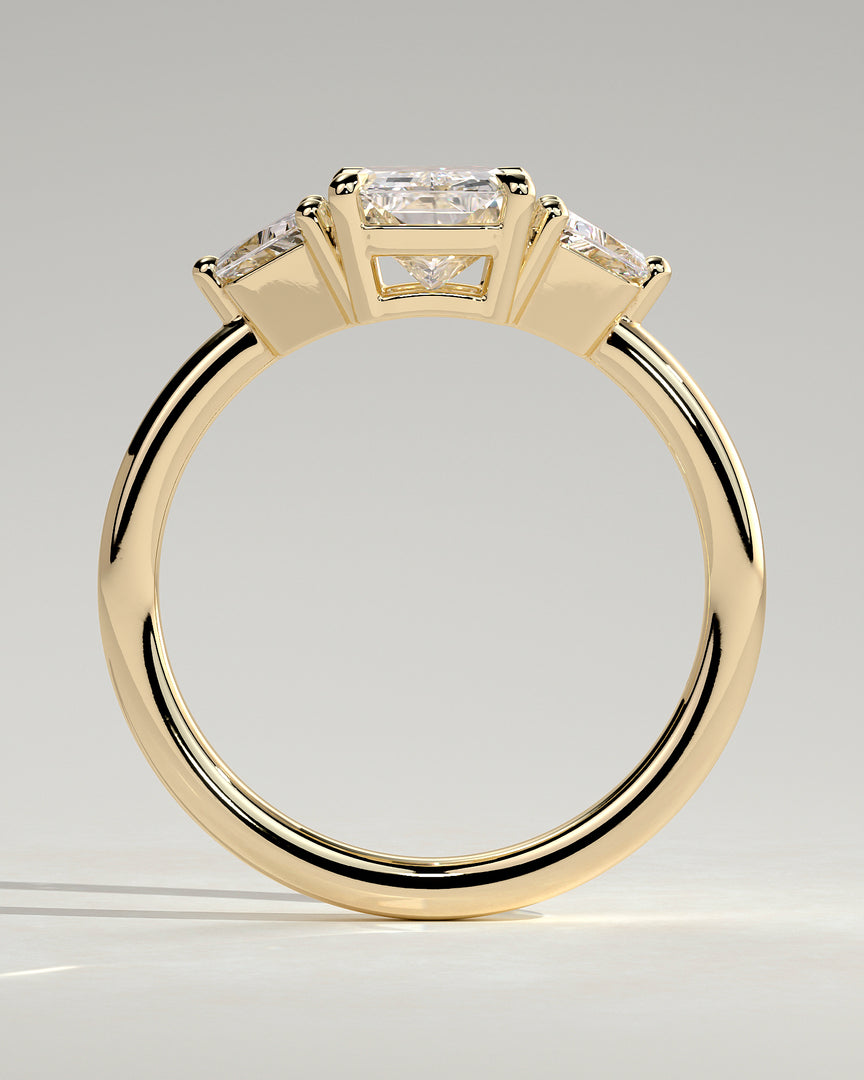 2 CT Radiant Cut Three Stone Engagement Ring - Moissanite Diamond