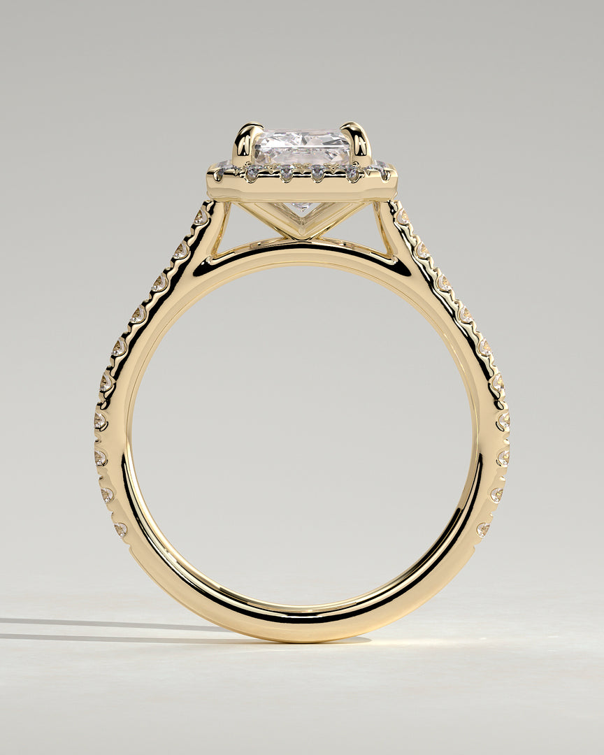 2 CT Radiant Cut Halo Engagement Ring - Moissanite Diamond