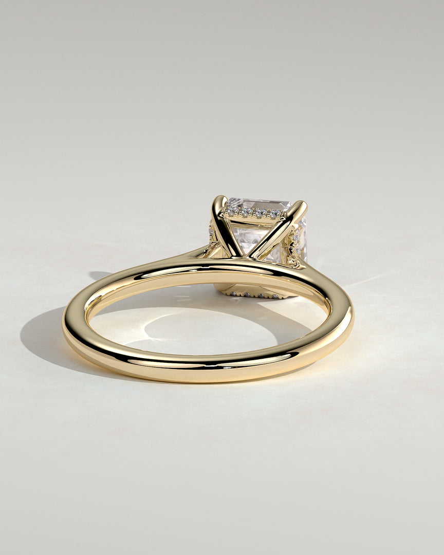 2 CT Asscher Cut Hidden Halo  Engagement Ring - Moissanite Diamond