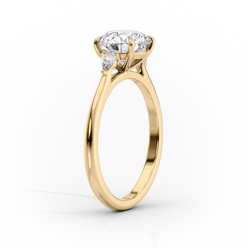 2 CT Asscher Cut Three Stone Engagement Ring - Moissanite Diamond
