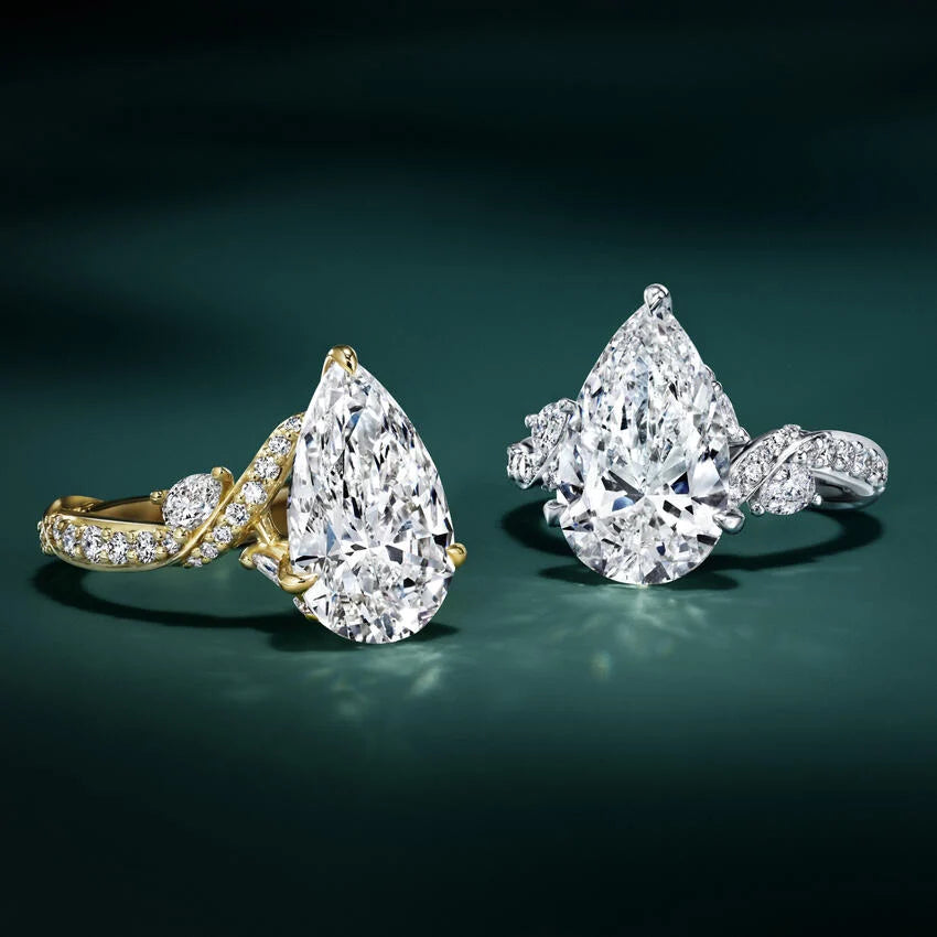 2 CT Pear Cut Moissanite Diamond Vintage Engagement Ring