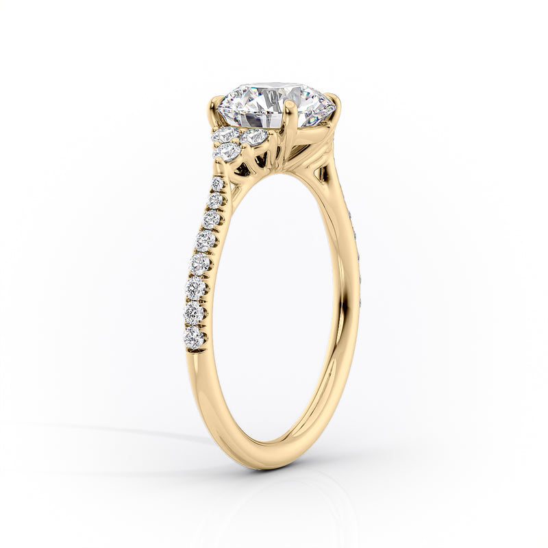 2 CT Asscher Cut Cluster Engagement Ring - Moissanite Diamond