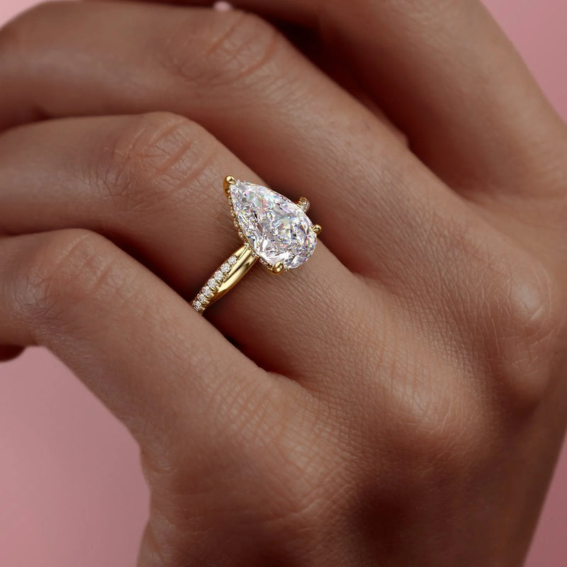 2 CT Pear Cut Infinity Engagement Ring - Moissanite Diamond