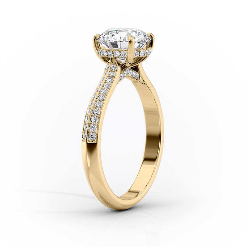 2 CT Asscher Cut Double Side Pave Engagement Ring - Moissanite Diamond