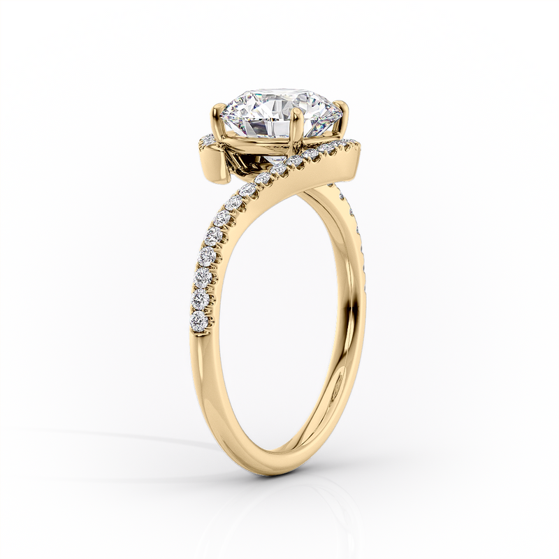 2 CT Asscher Cut Bypass Engagement Ring - Moissanite Diamond