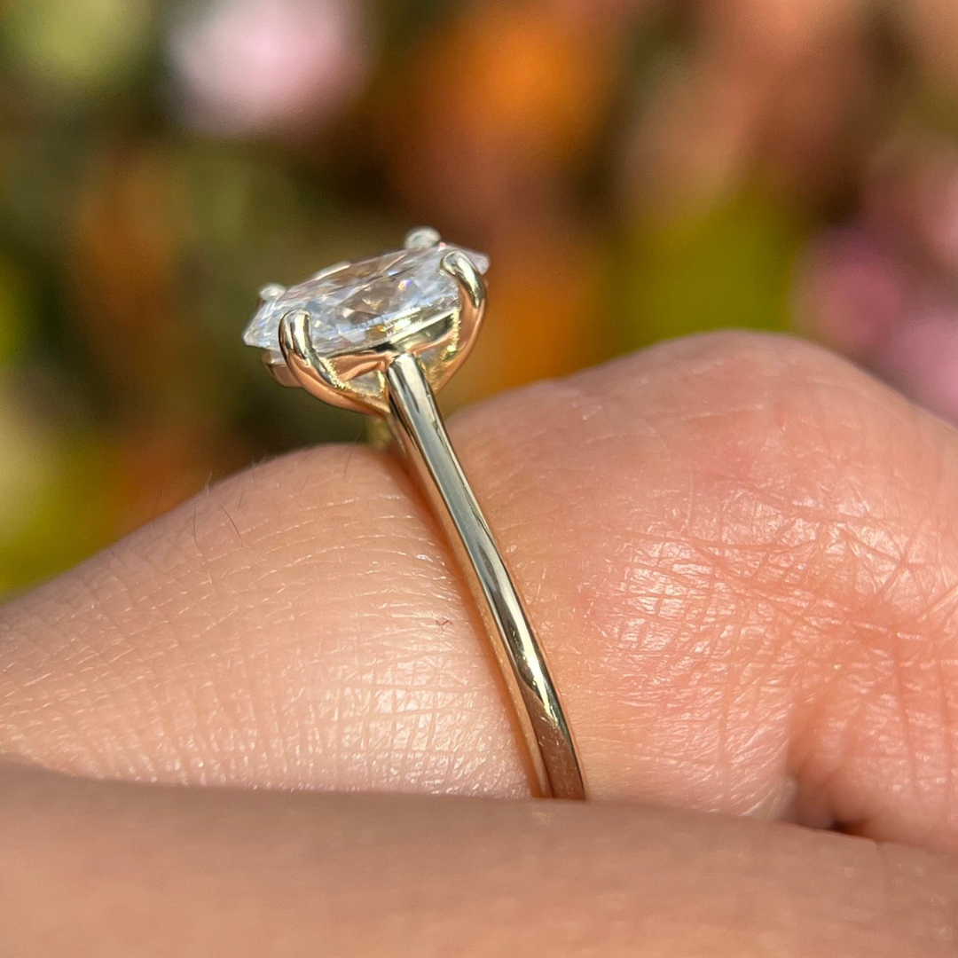 2 CT Oval Cut Solitaire Engagement Ring - Lab Grown Diamond