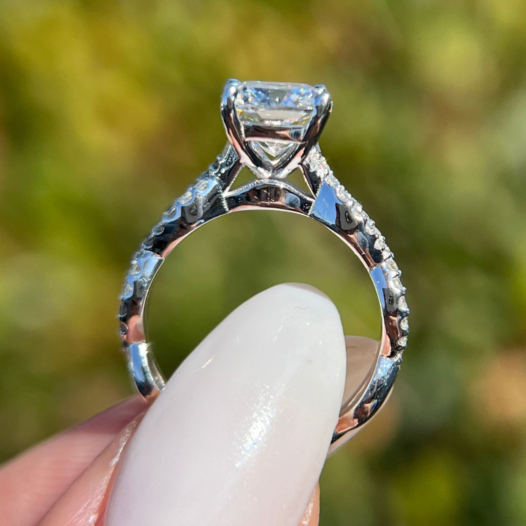 1 CT Cushion Cut Infinity Engagement Ring - Moissanite Diamond