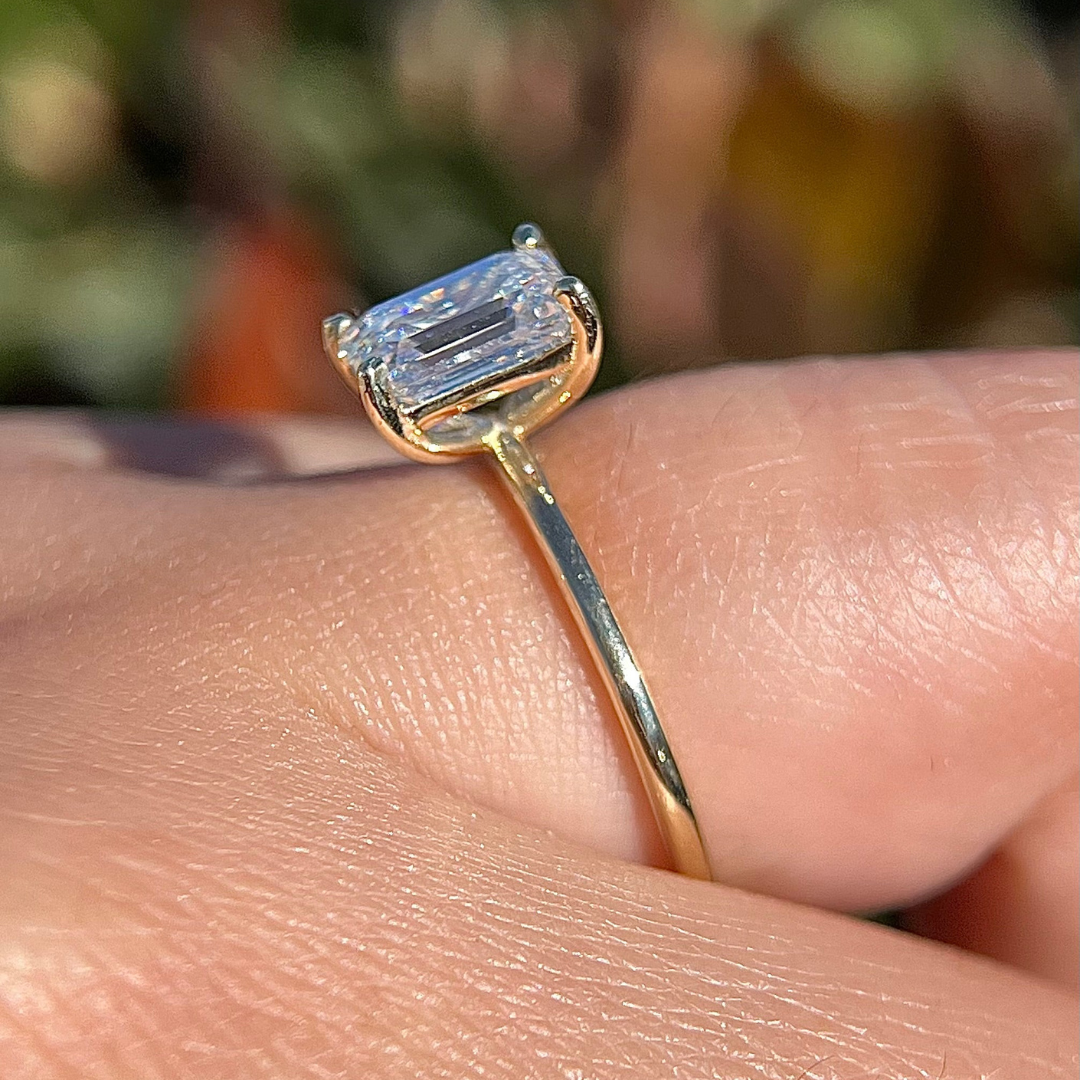 2 CT Emerald Cut Solitaire Engagement Ring - Lab Grown Diamond