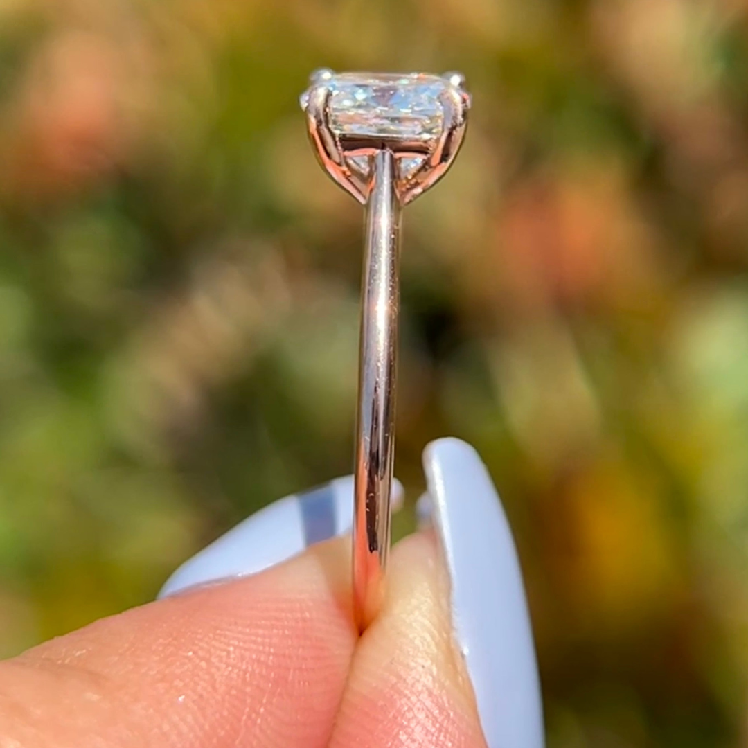 1 CT Cushion Cut Solitaire Engagement Ring - Moissanite Diamond