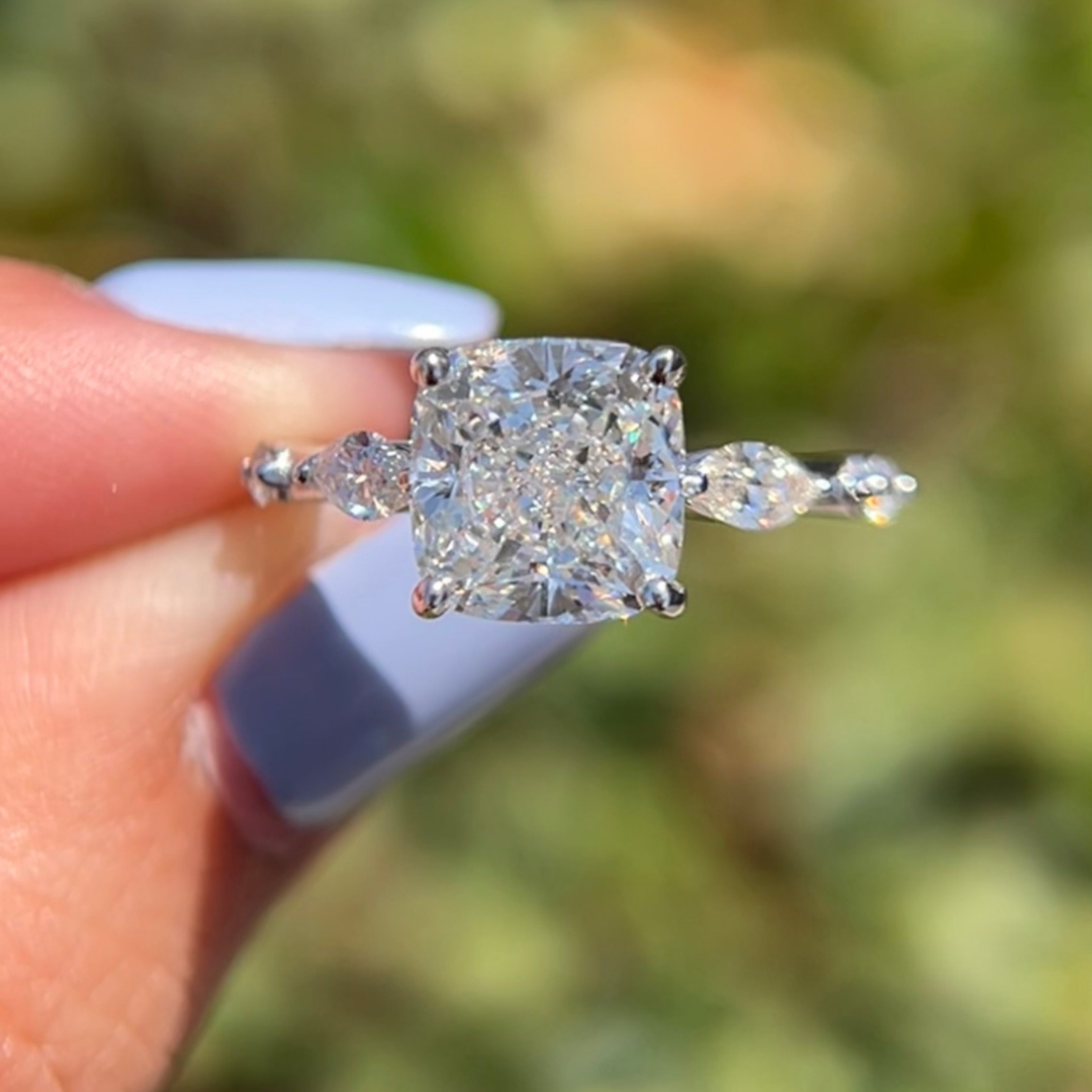 2 Carat Cushion Moissanite Ring