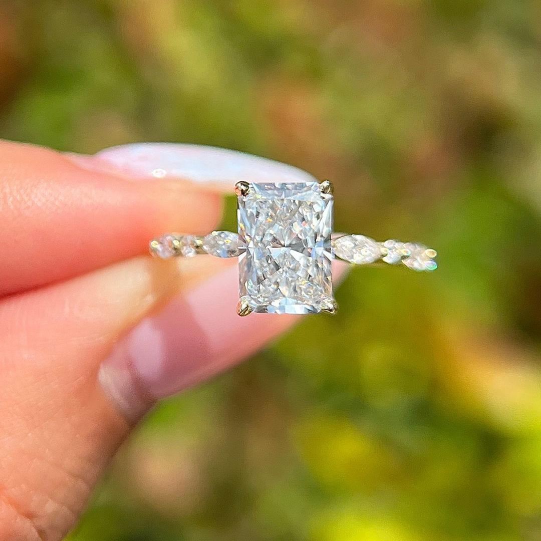 2 Carat Radiant Moissanite Ring
