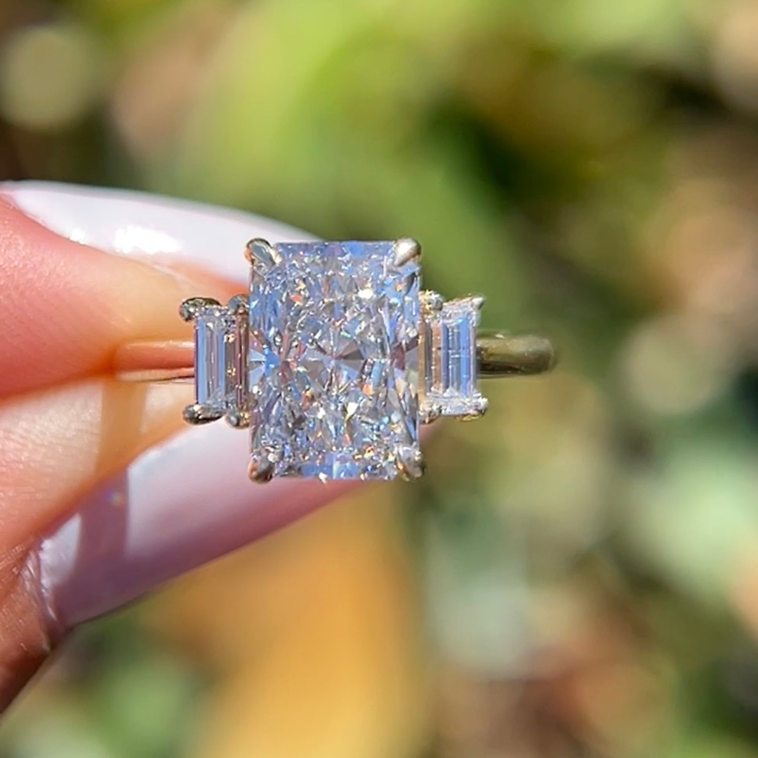 2 CT radiant engagement ring