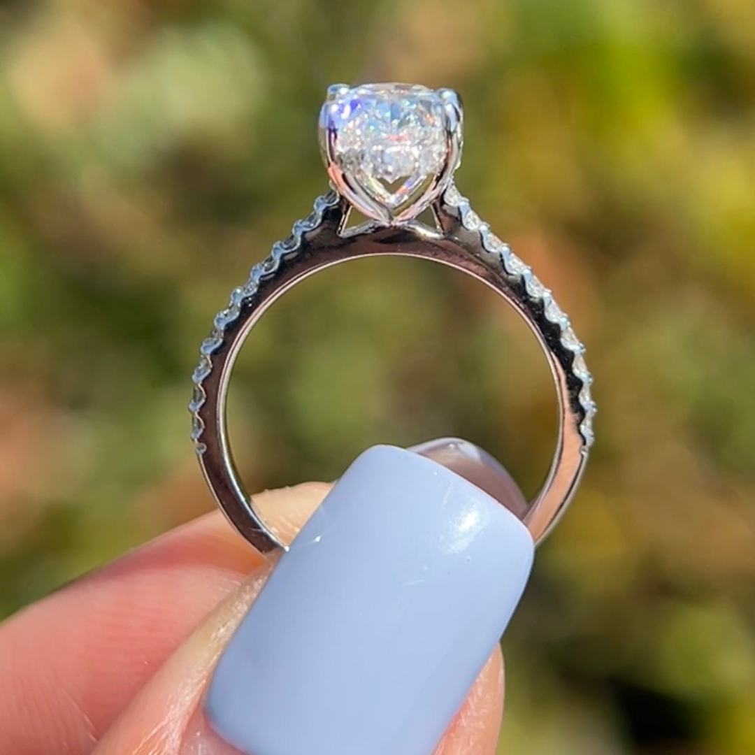 Pave Band Engagement Ring