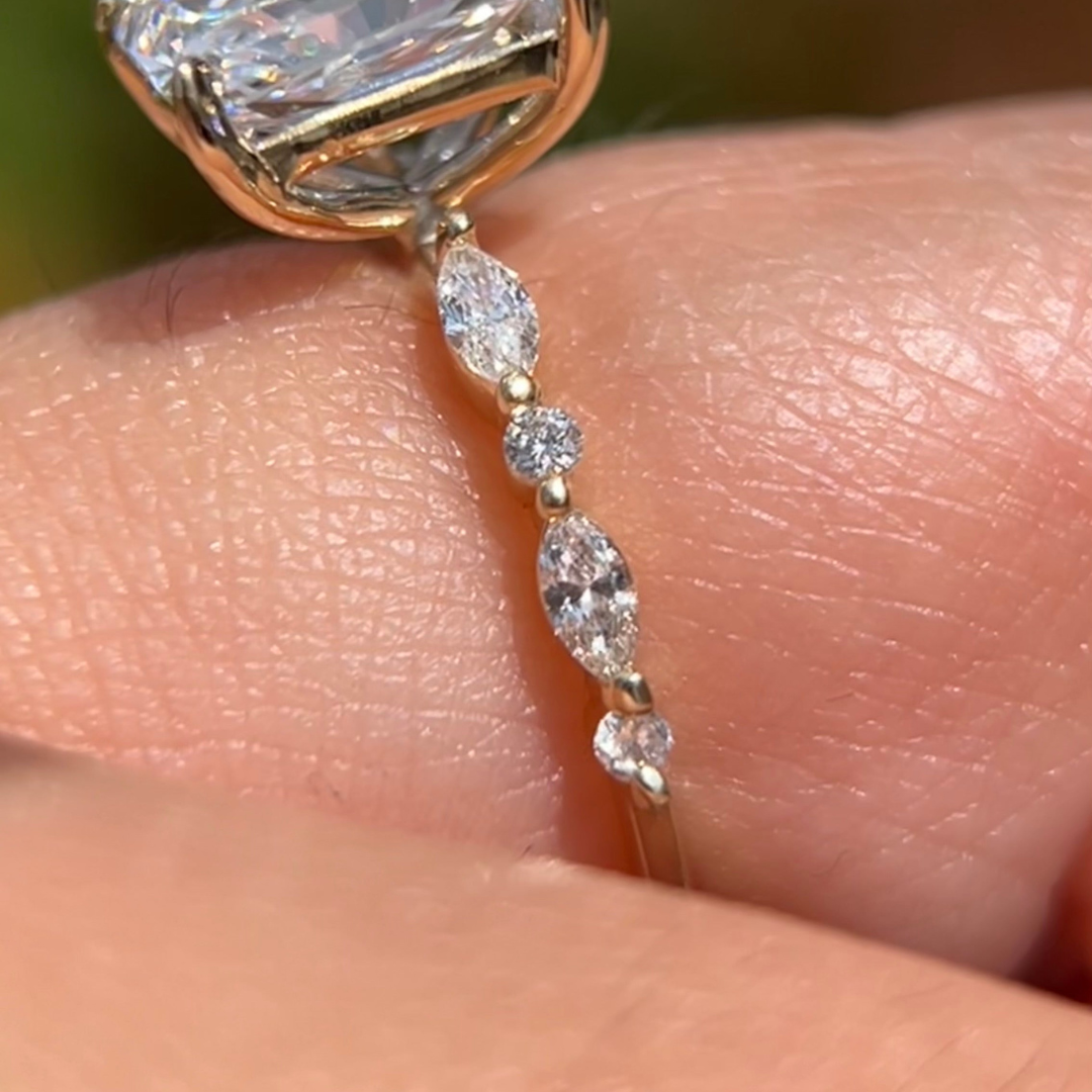 Radiant Cut Moissanite Engagement Ring
