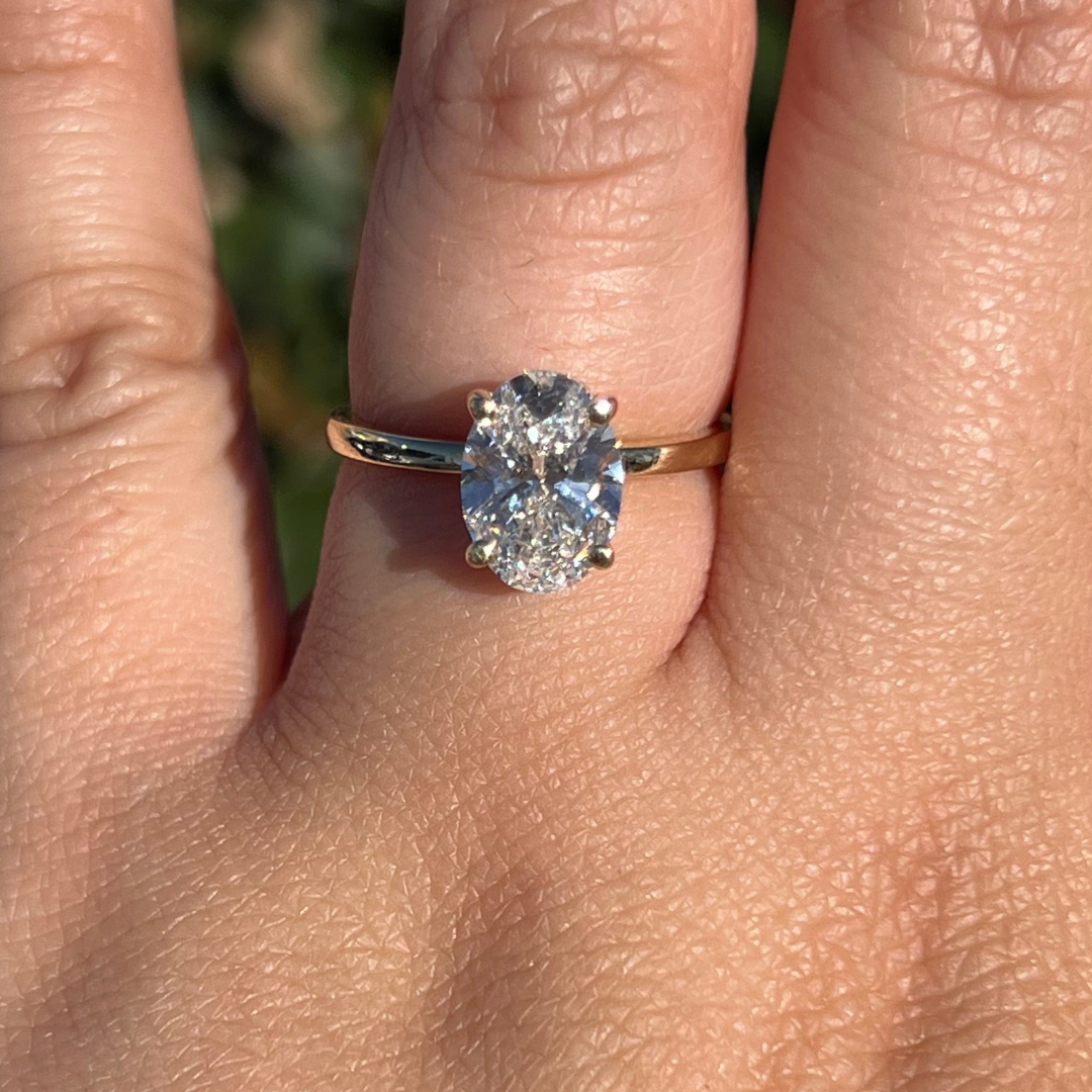 2 CT Oval Cut Solitaire Engagement Ring - Lab Grown Diamond