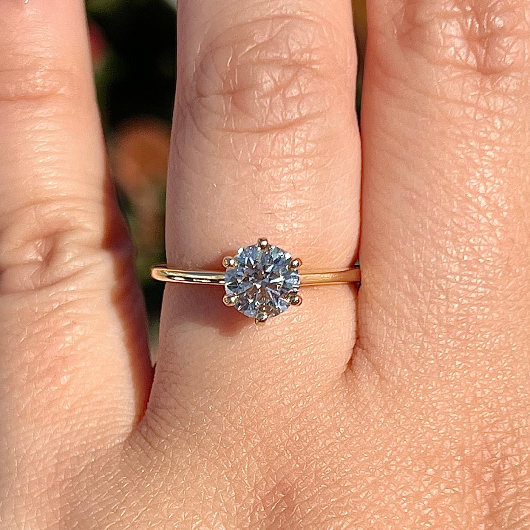 1 CT Round Cut Solitaire Engagement Ring - Lab Grown Diamond