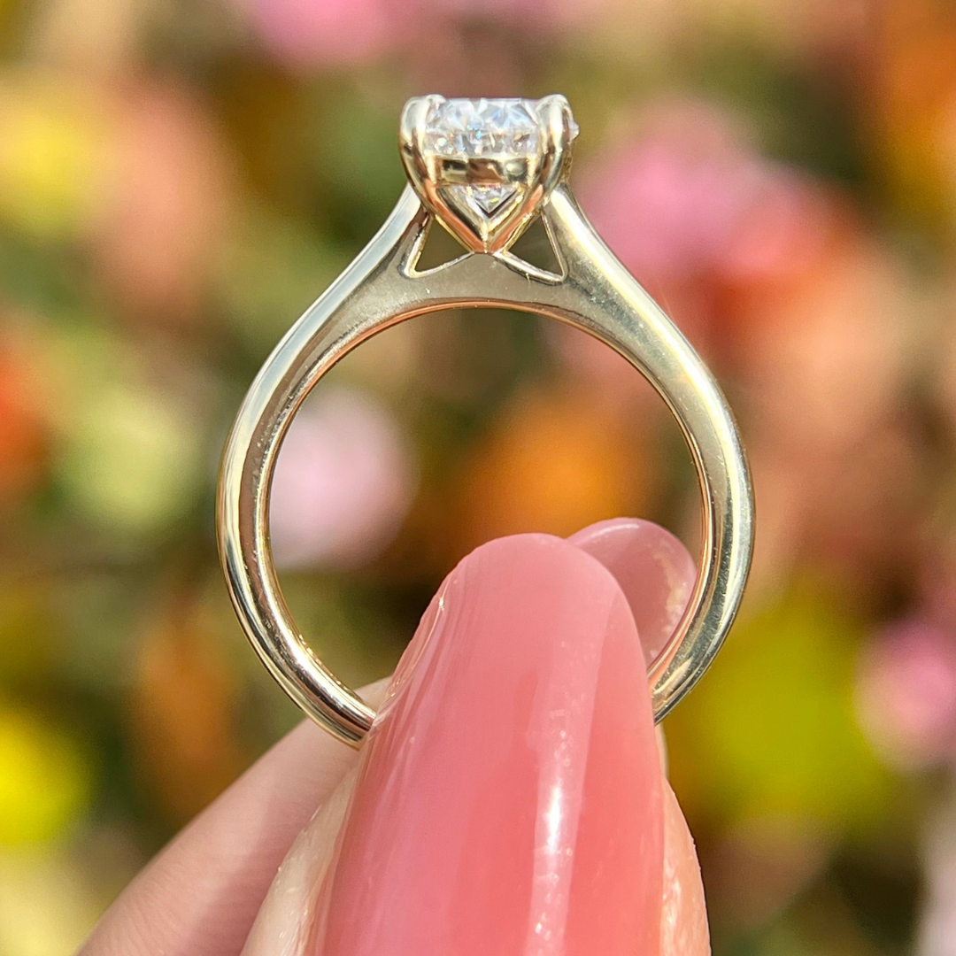 2 CT Oval Cut Solitaire Engagement Ring - Lab Grown Diamond