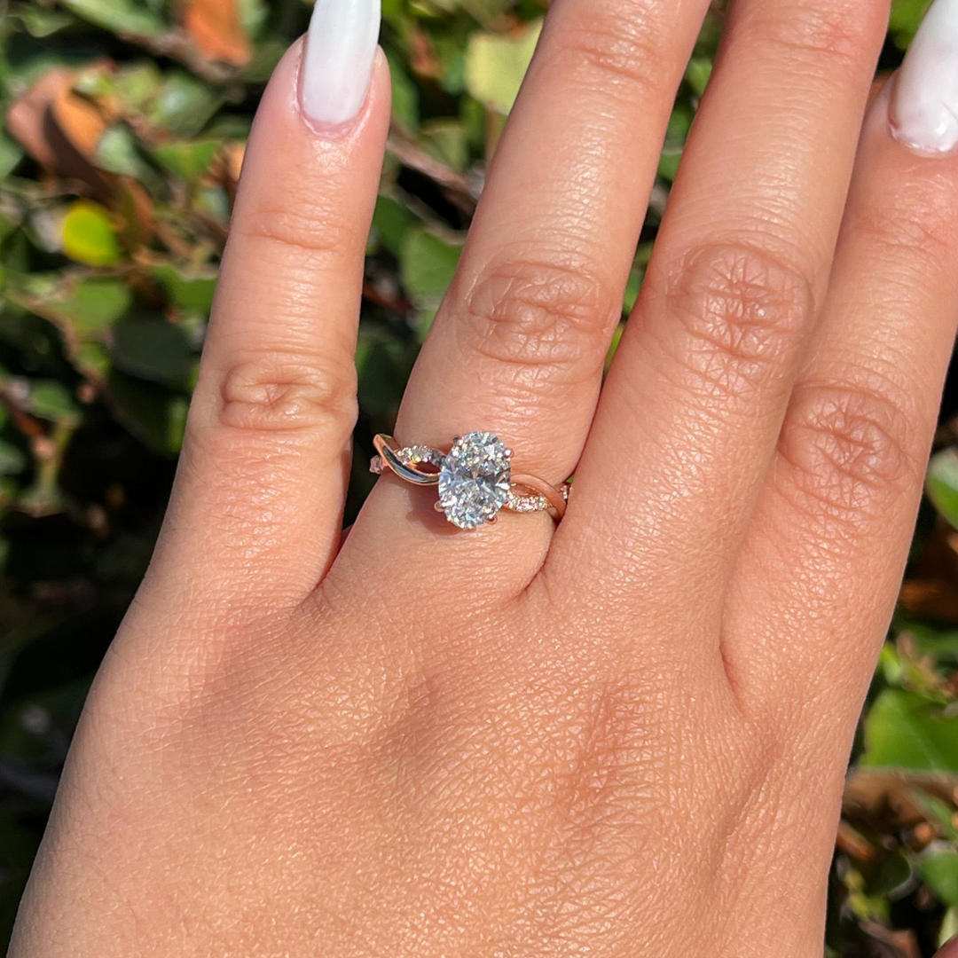 1 CT Oval Cut  Infinity Engagement Ring - Moissanite Diamond