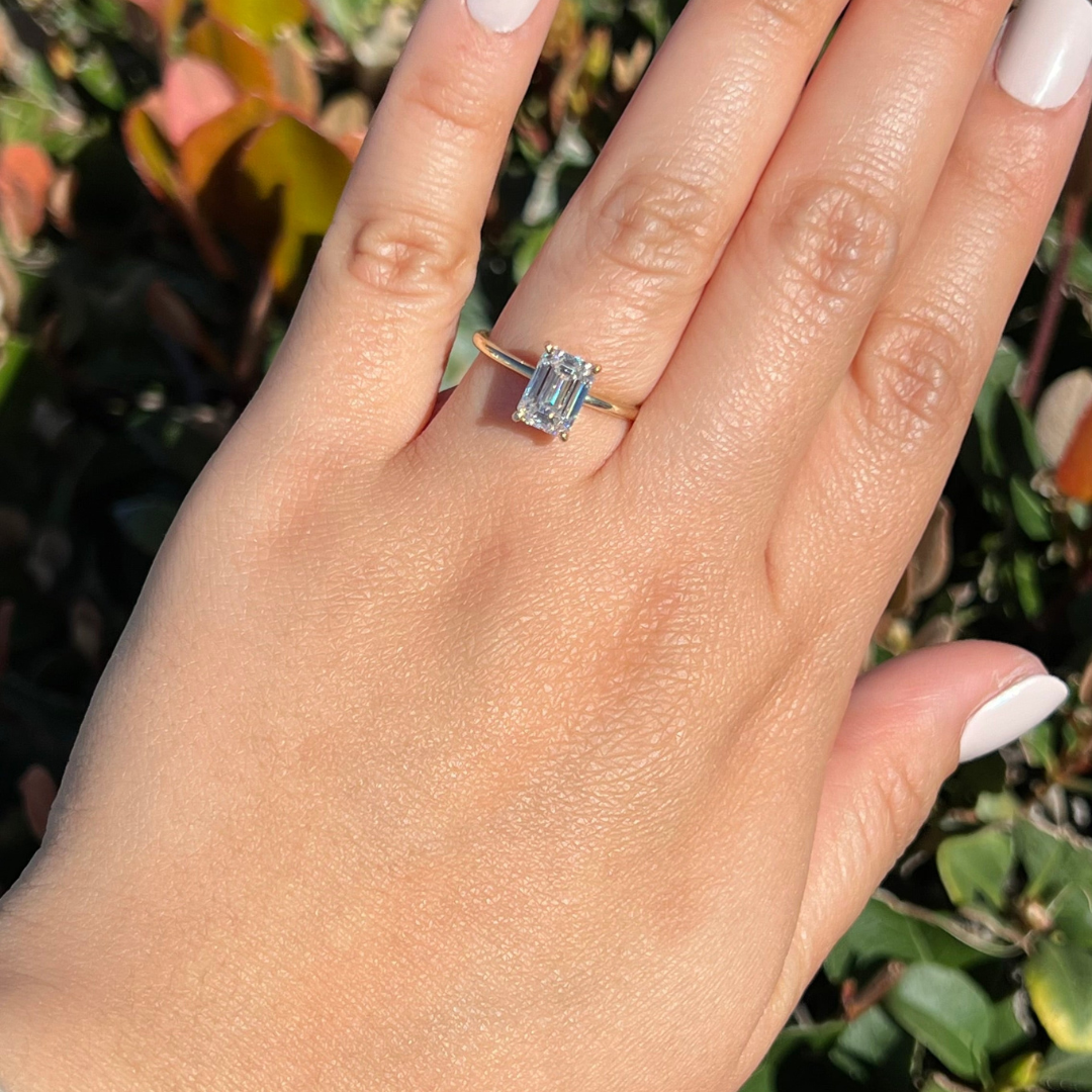 2 CT Emerald Cut Solitaire Engagement Ring - Lab Grown Diamond