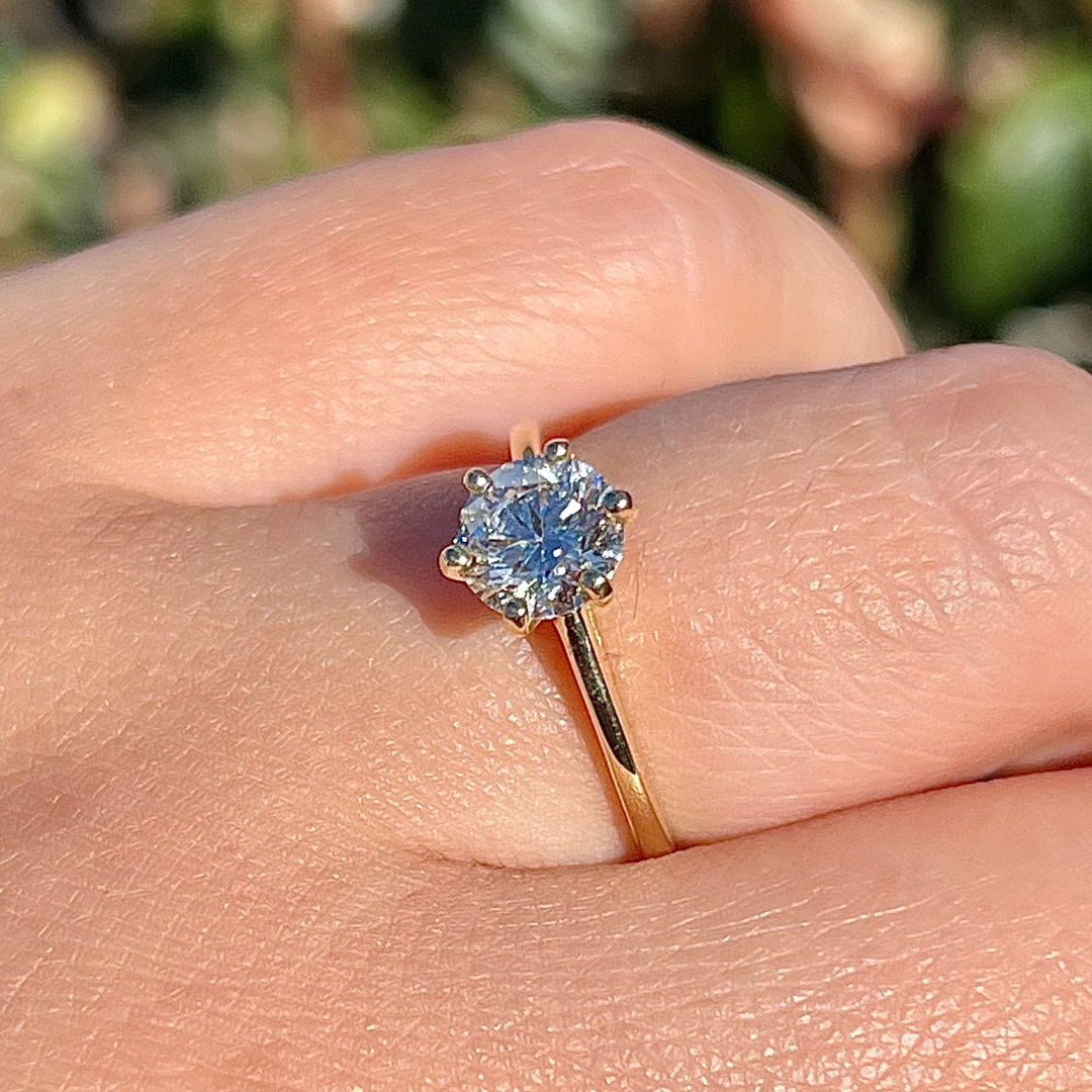 1 CT Round Cut Solitaire Engagement Ring - Lab Grown Diamond