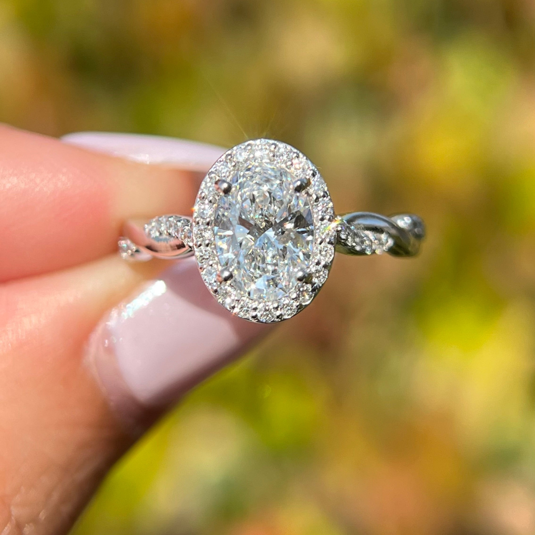 3 Carat Oval Moissanite Ring