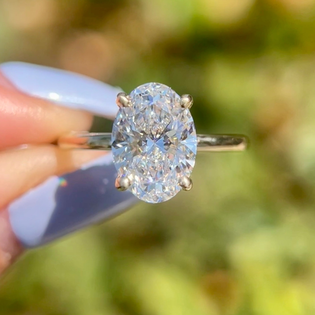 3 CT oval engagement ring
