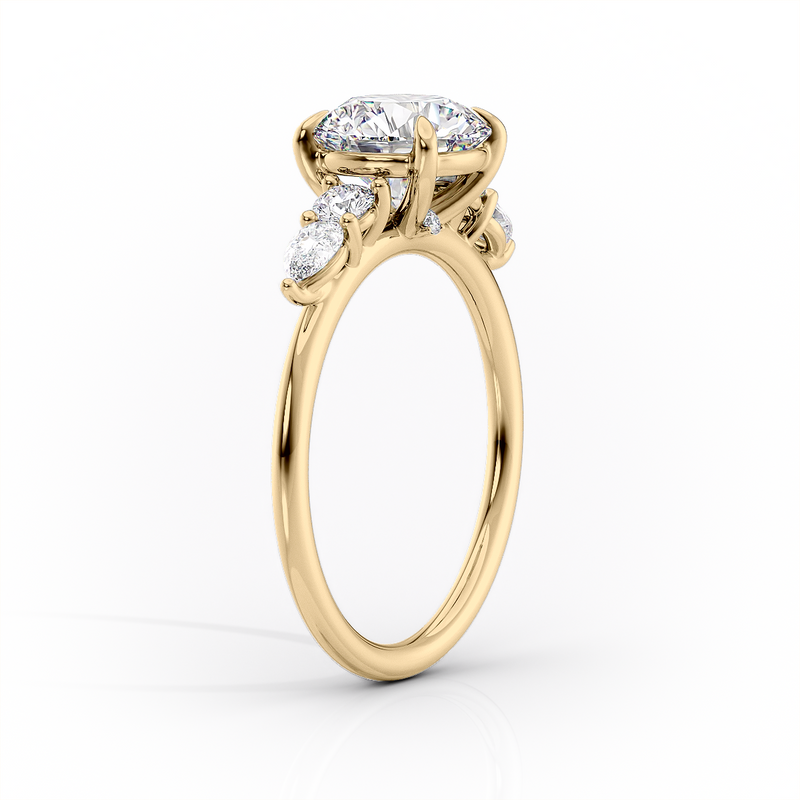 2 CT Asscher Cut Five Stone Engagement Ring - Moissanite Diamond