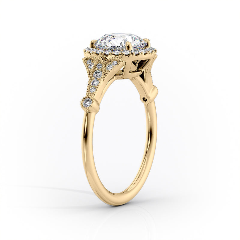2 CT Asscher Cut Vintage Engagement Ring - Moissanite Diamond
