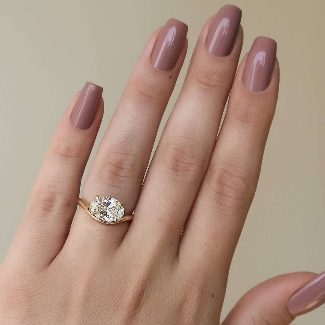 2 CT Oval Cut Three Stone Engagement Ring - Moissanite Diamond