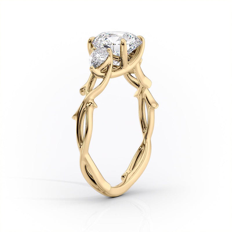 2 CT Cushion Cut Nature Inspired Engagement Ring - Moissanite Diamond