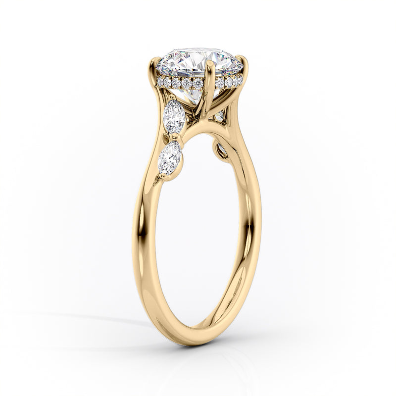 2 CT Asscher Cut Sweeping Engagement Ring - Moissanite Diamond