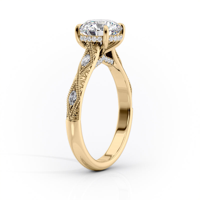 1 CT Emerald Cut Vintage Engagement Ring - Moissanite Diamond